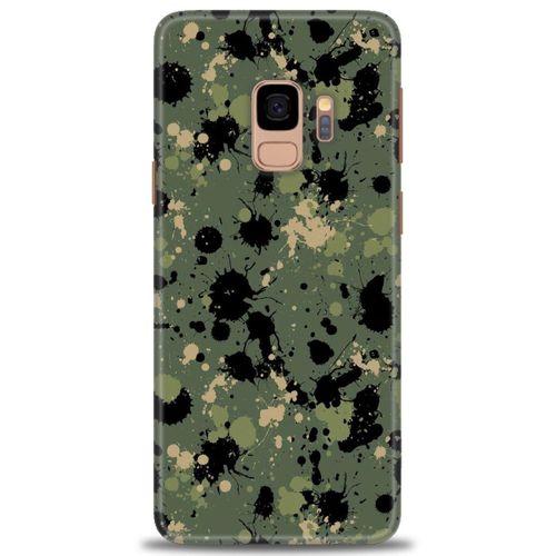 Samsung Galaxy S9 Kılıf HD Baskılı Kılıf - Kamuflaj Renkleri + Tam Ekran Koruyucu