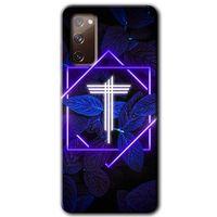 Samsung Galaxy S20 FE HD Baskılı Kılıf + 9D Tam Ekran Koruyucu - Dark Neon Yaprak T Harfi