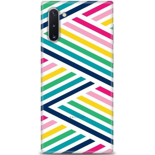 Samsung Galaxy Note 10 Kılıf HD Baskılı Kılıf - Renkli Çubuklar + Tam Ekran Koruyucu