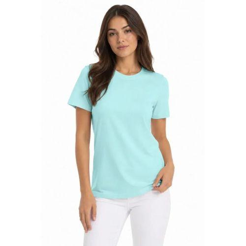 T-Shirt Bisiklet Yaka Slim Fit Likralı Tişört Günlük Basic Body - Turkuaz