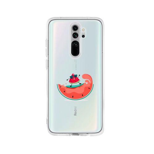 Redmi Note 8 Pro Sörfçü Karpuz Desenli Premium Şeffaf Silikon Kılıf