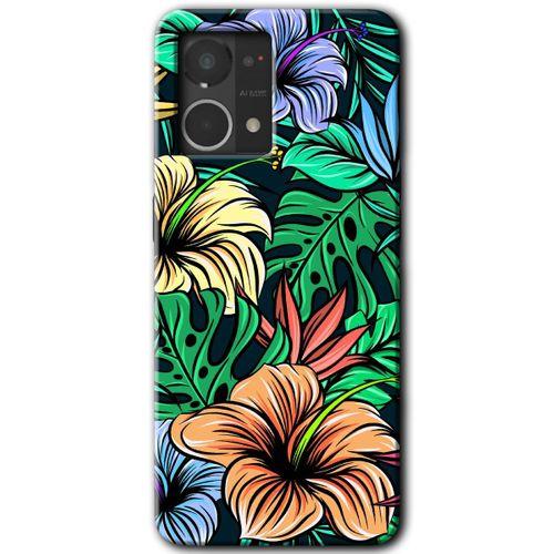 MRCİLETİSİM Oppo Reno 7 4G Kılıf HD Desen Baskılı Arka Kapak+Temperli Cam - Hibiscus Flowers
