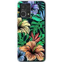 MRCİLETİSİM Oppo Reno 7 4G Kılıf HD Desen Baskılı Arka Kapak+Temperli Cam - Hibiscus Flowers