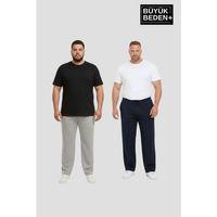 Erkek Büyük Beden Paça Reçme İnce Eşofman Altı 2’li Set – Rahat Kalıp SPR26BEA952+2