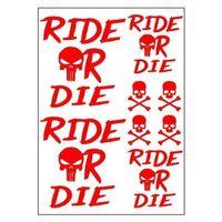 SEVGENT A4 Sticker 124 Tek Paket Çoklu Ride Or Die Kırmızı