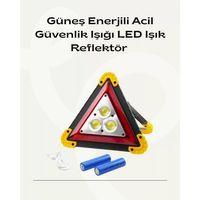 Solar Şarjlı Üçgen Led Park Ve İkaz Lambası