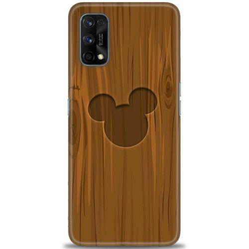 Realme 7 Pro Kılıf HD Baskılı Kılıf - Ahşap Mickey + Tam Ekran Koruyucu