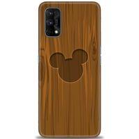 Realme 7 Pro Kılıf HD Baskılı Kılıf - Ahşap Mickey + Tam Ekran Koruyucu