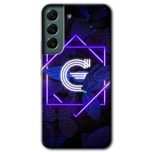 Samsung Galaxy S22 Plus Kılıf HD Desen Baskılı Arka Kapak - Dark Neon Yaprak G Harfi