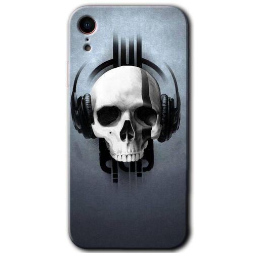 iPhone XR Kılıf HD Desen Baskılı Arka Kapak - Müzik Kurukafa + Kırılmaz Cam