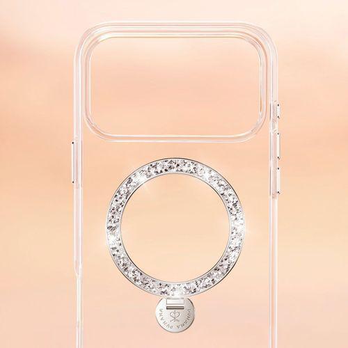 Apple iPhone 17 Pro Kılıf M-safe Şarj Özellikli Simli Standlı Pynana Dancing Circle Trendy Serisi Kapak