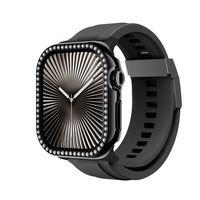 Apple Watch 10 46mm Amazingthing Gleam Fit FullGuard Taşlı Sert PC Kasa ve Ekran Koruyucu