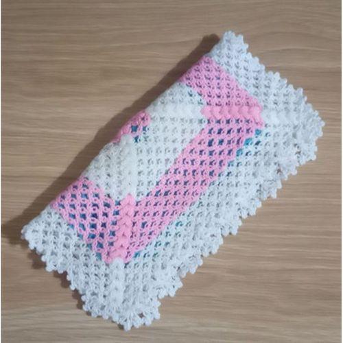 El İşi Pamuklu Banyo Lifi,El Örgüsü Mavi Beyaz Pembe Duş Lifi 26X26Cm