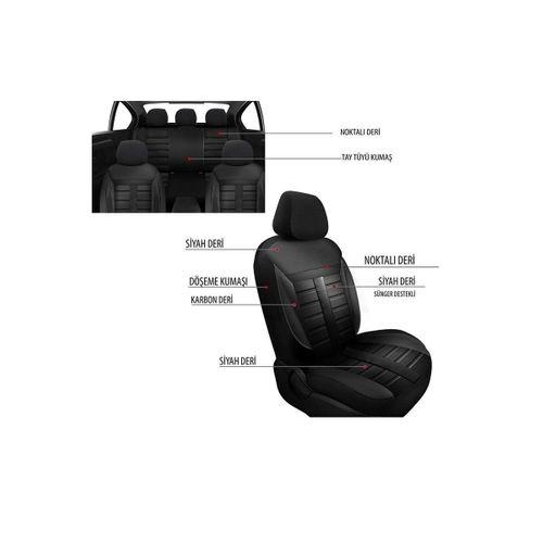 Nissan Pathfinder 2005-2010 Uyumlu Trend Serisi Tay Tüyü Oto Koltuk Kılıfı Siyah