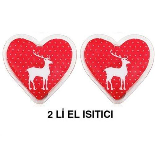 2 Adet Kalpli Geyikli Cep Sobası,El Isıtıcı,Sıcak Su Torbası Pvc 9Cm