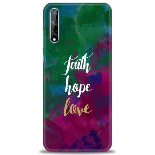 Huawei P Smart S Kılıf HD Baskılı Kılıf - Faith Hope Love + Tam Ekran Koruyucu