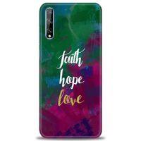Huawei P Smart S Kılıf HD Baskılı Kılıf - Faith Hope Love + Tam Ekran Koruyucu