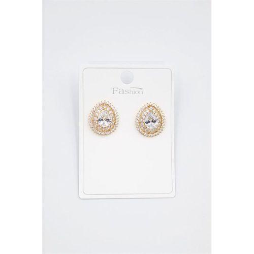 Damla Taşlı Küpe - Altın