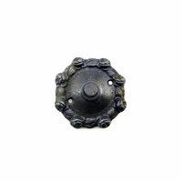 Antika Tarz Dekoratif Pirinç Güllü Kapı Zili - 75mm, Oksit