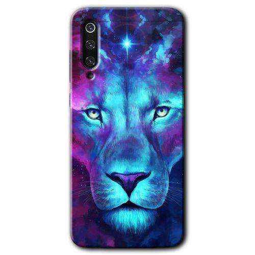 Xiaomi Mi 9 SE Kılıf HD Desen Baskılı Arka Kapak+Temperli Cam - Neon Lion