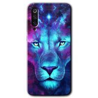 Xiaomi Mi 9 SE Kılıf HD Desen Baskılı Arka Kapak+Temperli Cam - Neon Lion