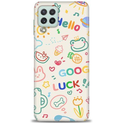Samsung Galaxy M32 Kılıf HD Baskılı Kılıf - Goog Luck + Tam Ekran Koruyucu