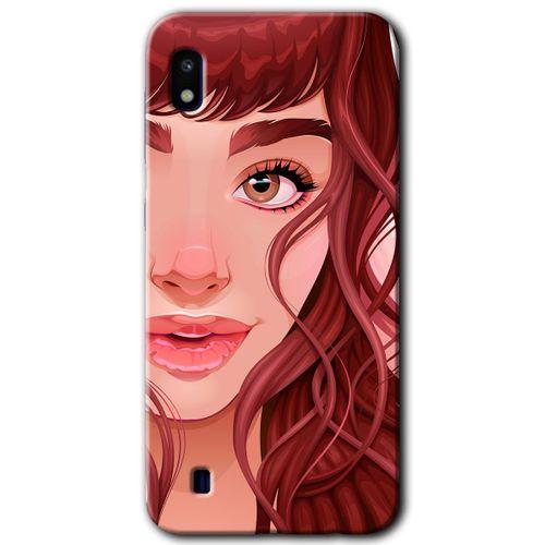 Galaxy A10 Kılıf HD Desen Baskılı Arka Kapak - Kızıl Kız