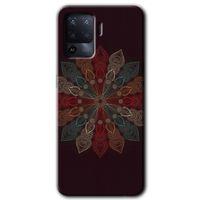 Oppo Reno 5 Lite Kılıf HD Desen Baskılı Arka Kapak + Temperli Cam - Mandala Flower Wal