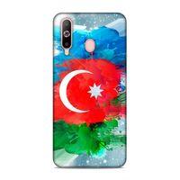 Samsung Galaxy A60 Uyumlu Kılıf Azarbaijan (15) Antişok Kılıf Bayrak İllustre