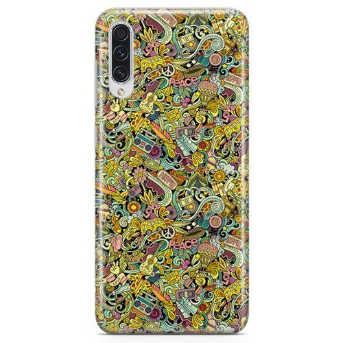 Samsung Galaxy A50s Kılıf Hippie Doodle Arka Kapak Koruma Desenli Full Koruyucu