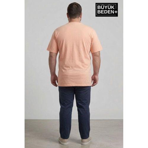 Erkek Büyük Beden Brooklyn 1970 Baskılı Bisiklet Yaka Tshırt SPR25BTS904