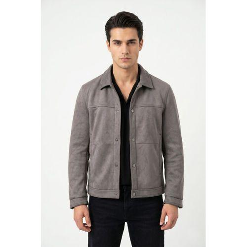 Erkek Siyah Regular Fit Mevsimlik Süet Spor Mont BGL-ST05437