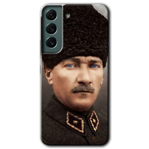Samsung Galaxy S22 Kılıf HD Desen Baskılı Arka Kapak - Başkomutan Atatürk