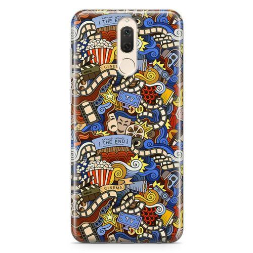Huawei Mate 10 Lite Kılıf Doodle Sinemasever Arka Kapak Koruma Desenli Full Koruyucu