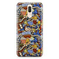 Huawei Mate 10 Lite Kılıf Doodle Sinemasever Arka Kapak Koruma Desenli Full Koruyucu