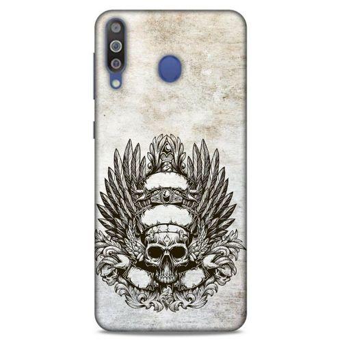 Lopard Samsung Galaxy M30 Uyumlu Kılıf Tattoo's (6) Silikon Kılıf Siyah Gri