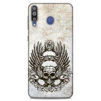 Lopard Samsung Galaxy M30 Uyumlu Kılıf Tattoo's (6) Silikon Kılıf Siyah Gri