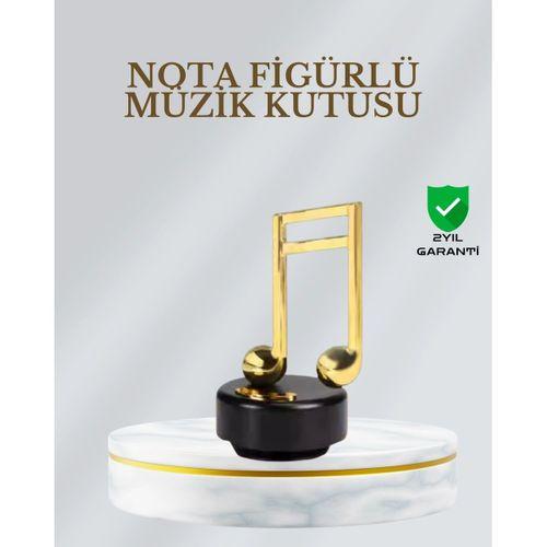 Dönen Nota Figürlü Müzik Box Işıltılı Dekoratif Tasarım