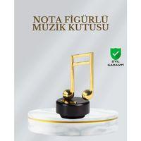 Dönen Nota Figürlü Müzik Box Işıltılı Dekoratif Tasarım