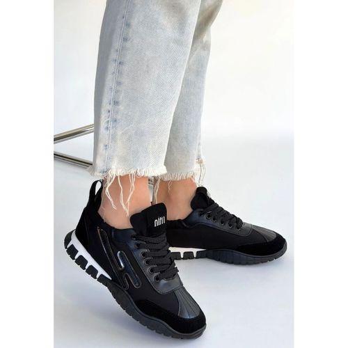 Huer Siyah Nubuk Bağcıklı Spor Ayakkabı