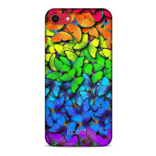 Apple iPhone SE 2020 Kılıf Kelebek Etkisi (4) Koruma Kılıfı Yeşil Kırmızı