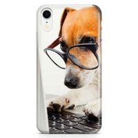 Apple iPhone XR Kılıf Gözlüklü Terrier Arka Kapak Koruma Desenli Full Koruyucu