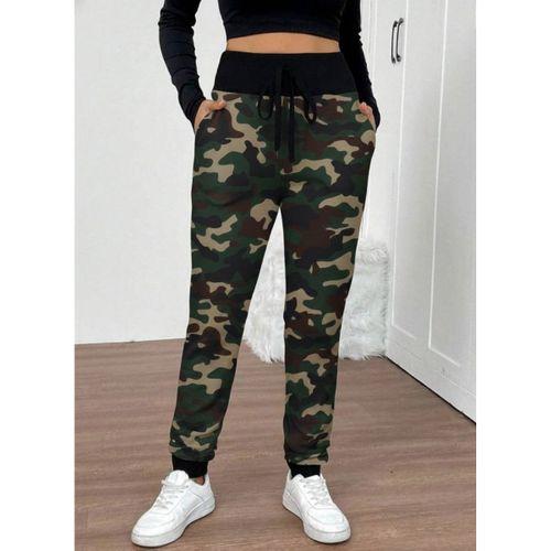 Kadın Yüksek Bel Bağcıklı Desenli Iki Iplik Pantolon