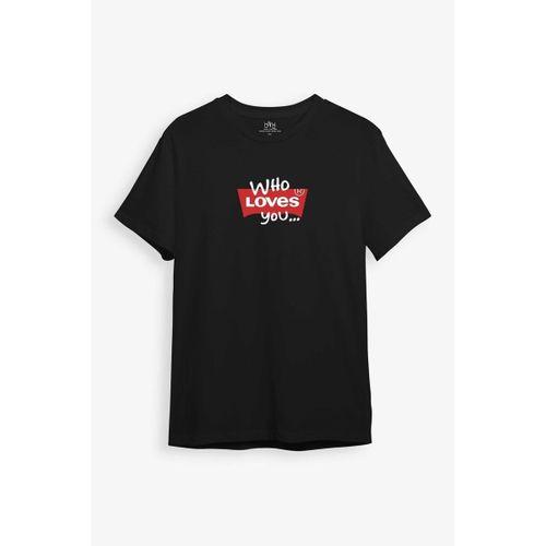 BAND Who Loves You Baskılı Bordo Unisex Tişört