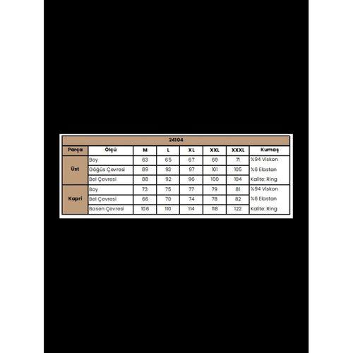 Çiçek Ve Yaprak Desenli Ve Baskılı Kapri Takımı
