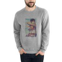Anime Attack On Titan Baskılı Gri Erkek Sweatshirt