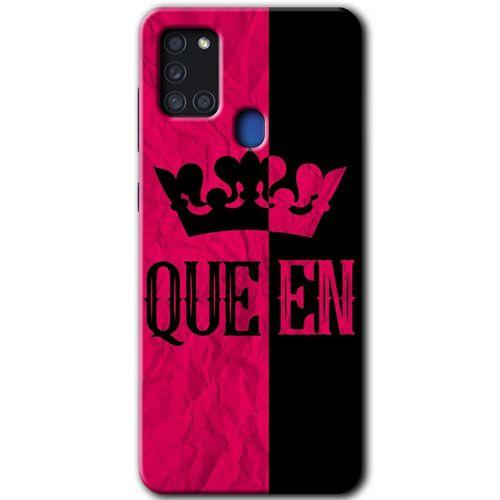 Samsung Galaxy A21s HD Baskılı Kılıf + 9D Tam Ekran Koruyucu - Queen