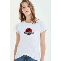 Jurasssıc Park Baskılı Beyaz Kadın Tshirt