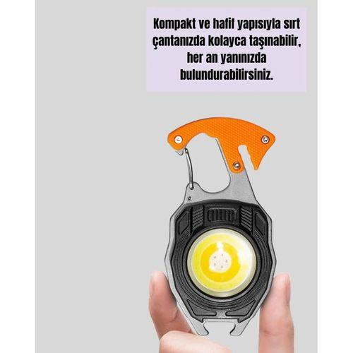 Çok İşlevli Usb Şarjlı Anahtarlık Fener