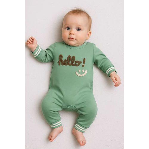 Hello Nakışlı % 100 Pamuk Erkek Bebek Tulum